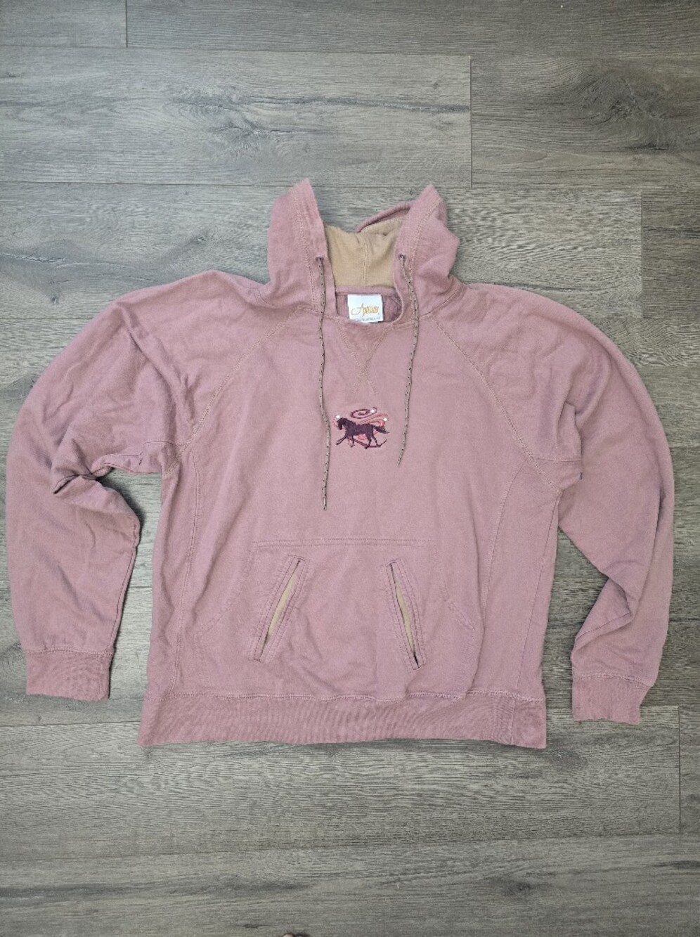 Artisans Pullover Hoody Horse Pearl Size Medium Embroidered Equestrian